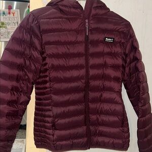 Roots Maroon Quilted Packable Jacket with Hood
